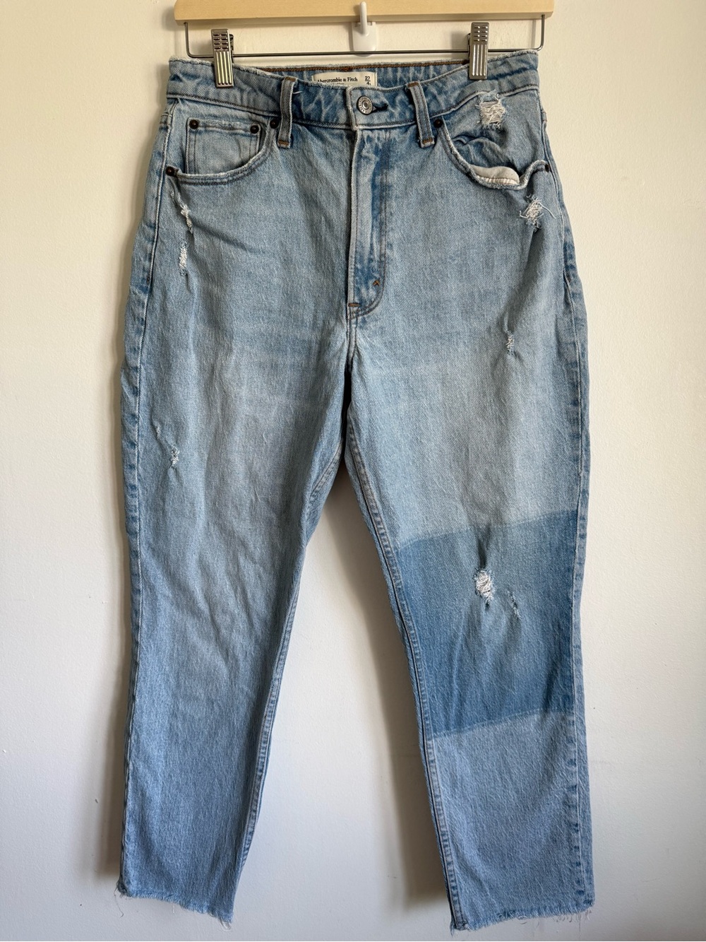 Abercrombie & Fitch Patchwork High Rise Mom Jeans Women US 4 / 27